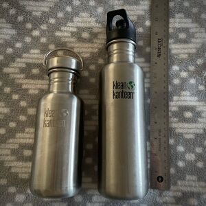Set of two genuine KLEAN KANTEEN stainless water bottles, very cool and unique!